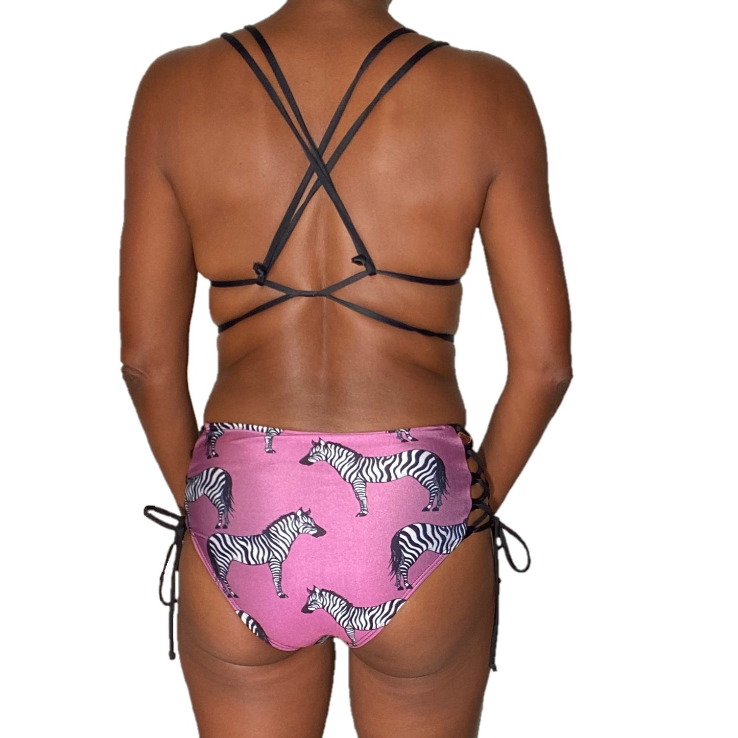 Bruna Convertible Triangle Bikini TOP - Purple Zebra