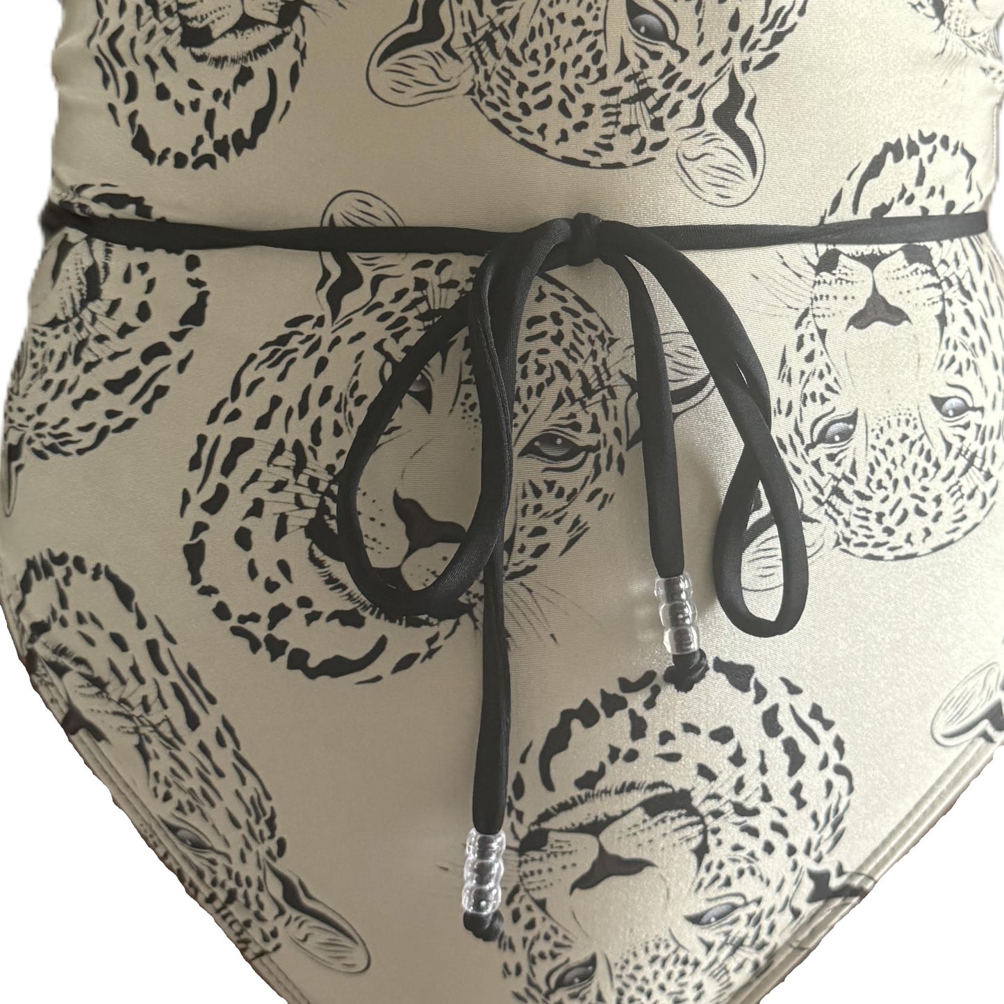 deme strappy one piece swimsuit LEOPARD FACE