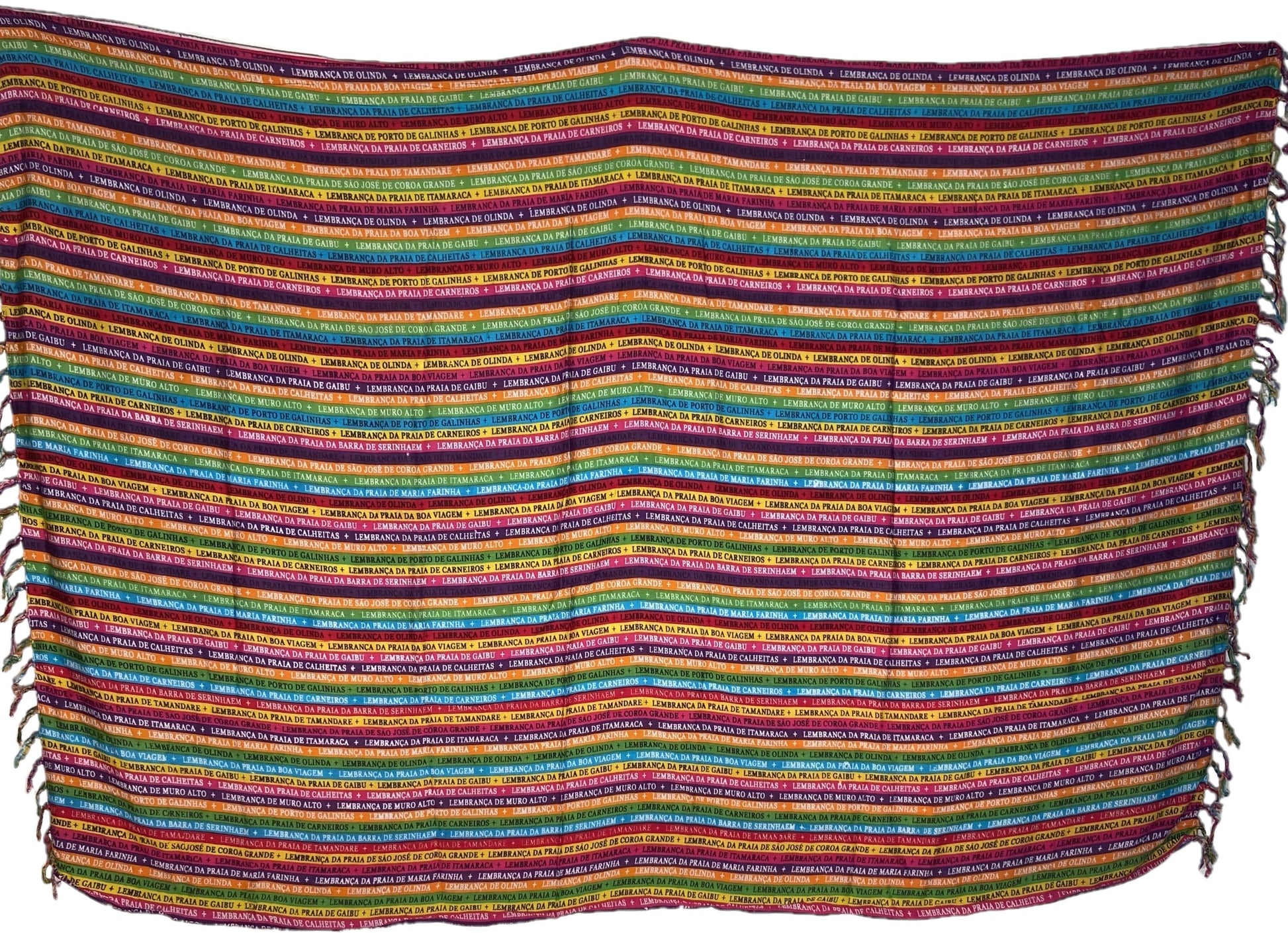 Beach Accessory & Cover Up.  Features beach names in the northeast of Brasil