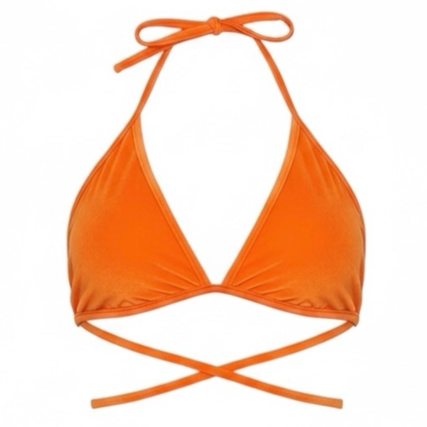 Golden Hour Triangle Bikini TOP - Neon Orange Velvet