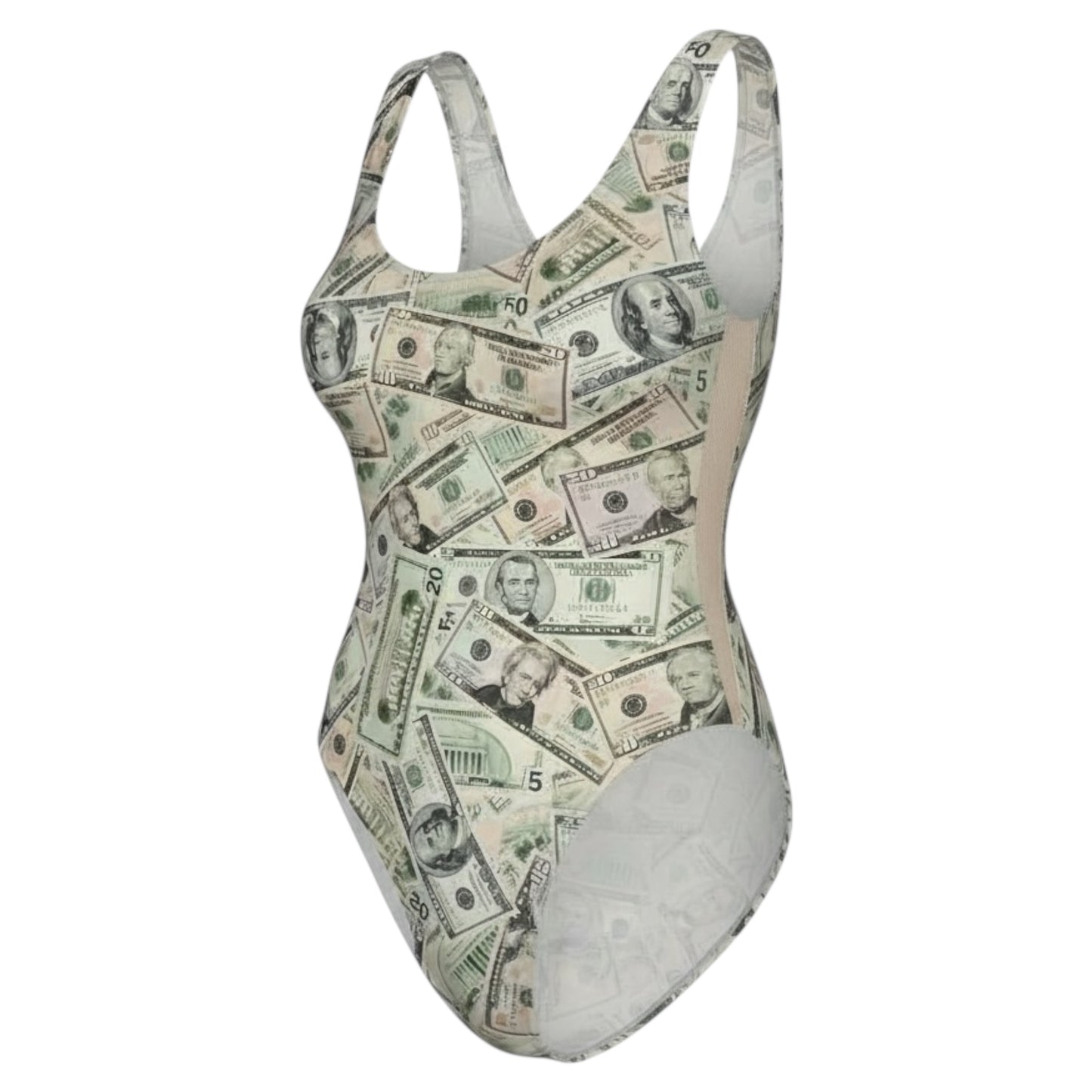 Laguna High Cut One Piece Swimsuit with Mesh Sides - Dinero Print