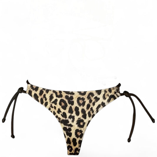 Copa Tie Side Thong Bikini BOTTOM - Leopard Print