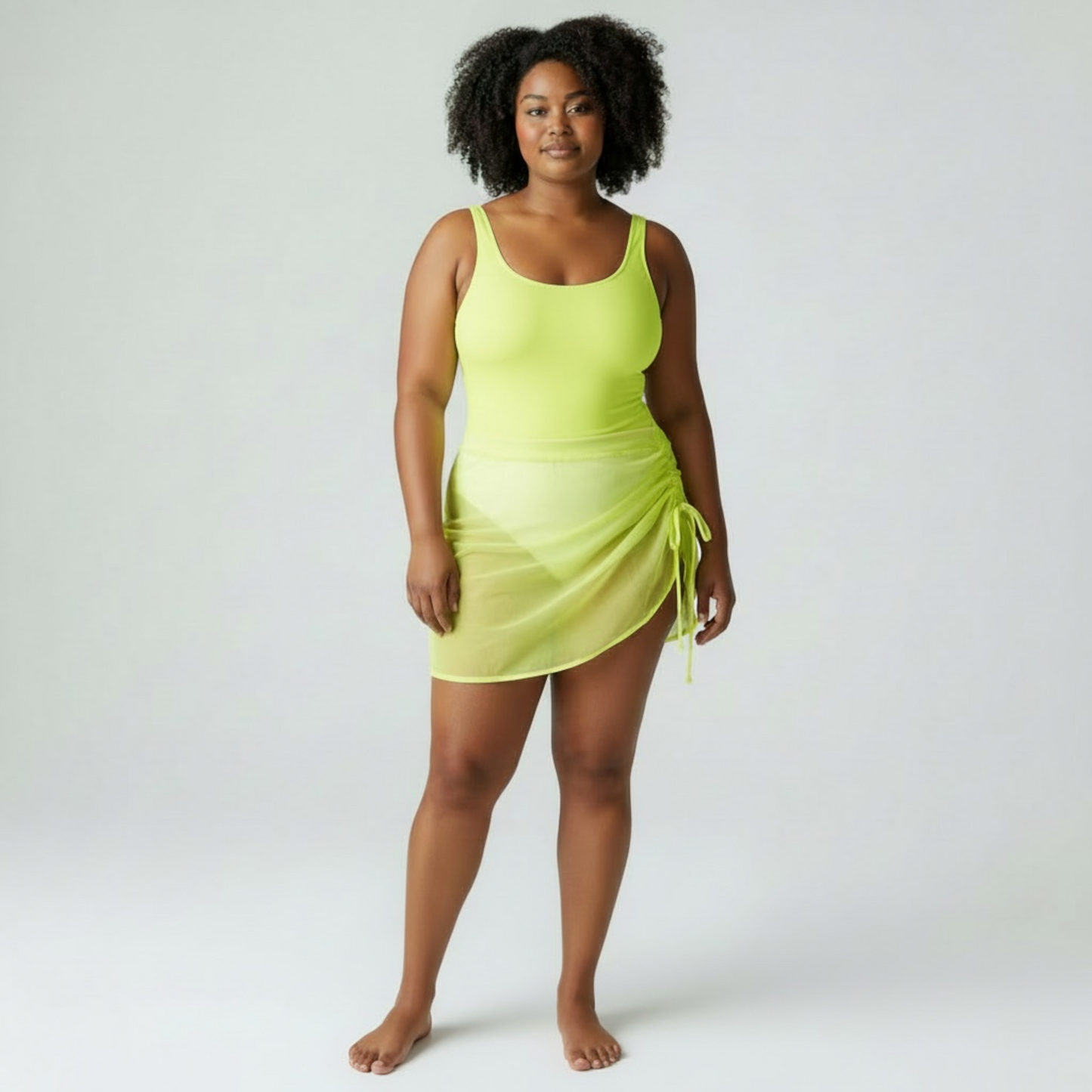 Beleza Drawstring Cover Up Skirt - Mesh