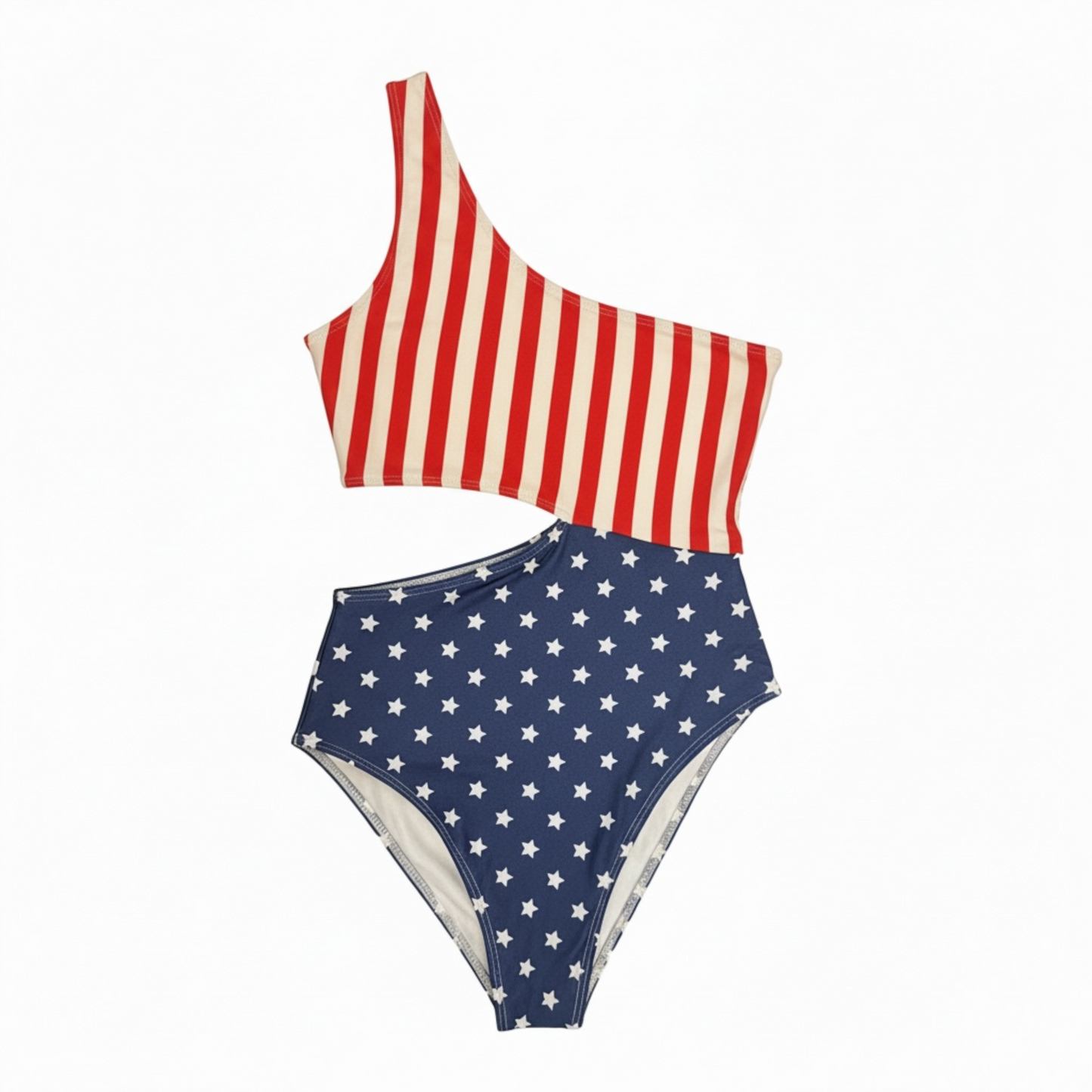 Brasini Swimwear Baiana Asymmetrical Swimsuit: Americana