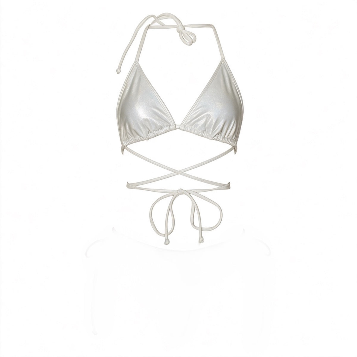 Soninha Triangle Bikini TOP - White Shimmer