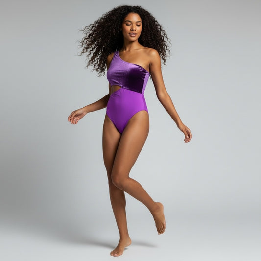 Brasini Swimwear Baiana Asymmetrical Swimsuit in Purple : Embrace Uniqueness in Style