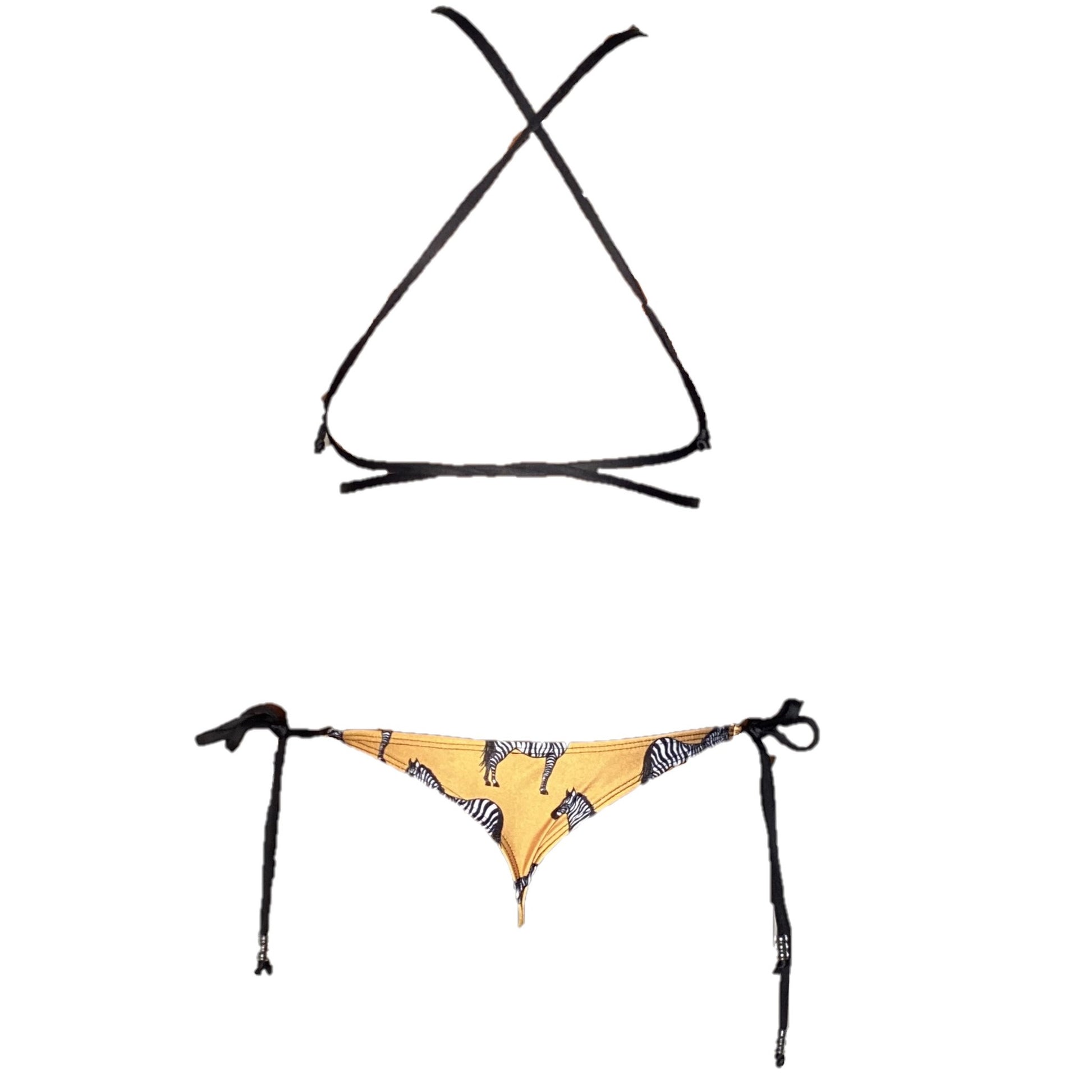 Soninha Triangle Bikini Top - Marigold Zebra