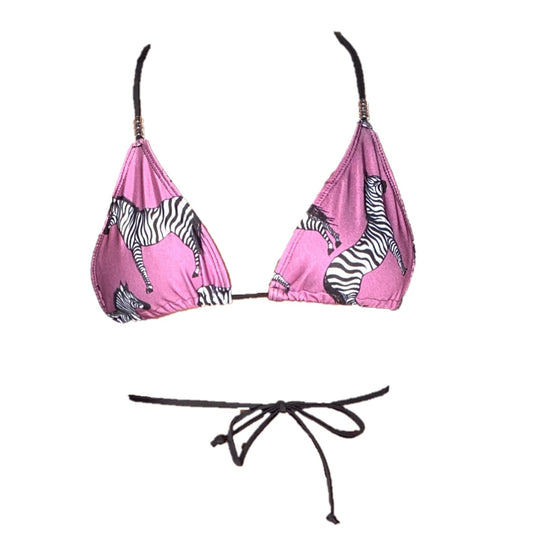 Soninha Triangle Bikini Top - Purple Zebra
