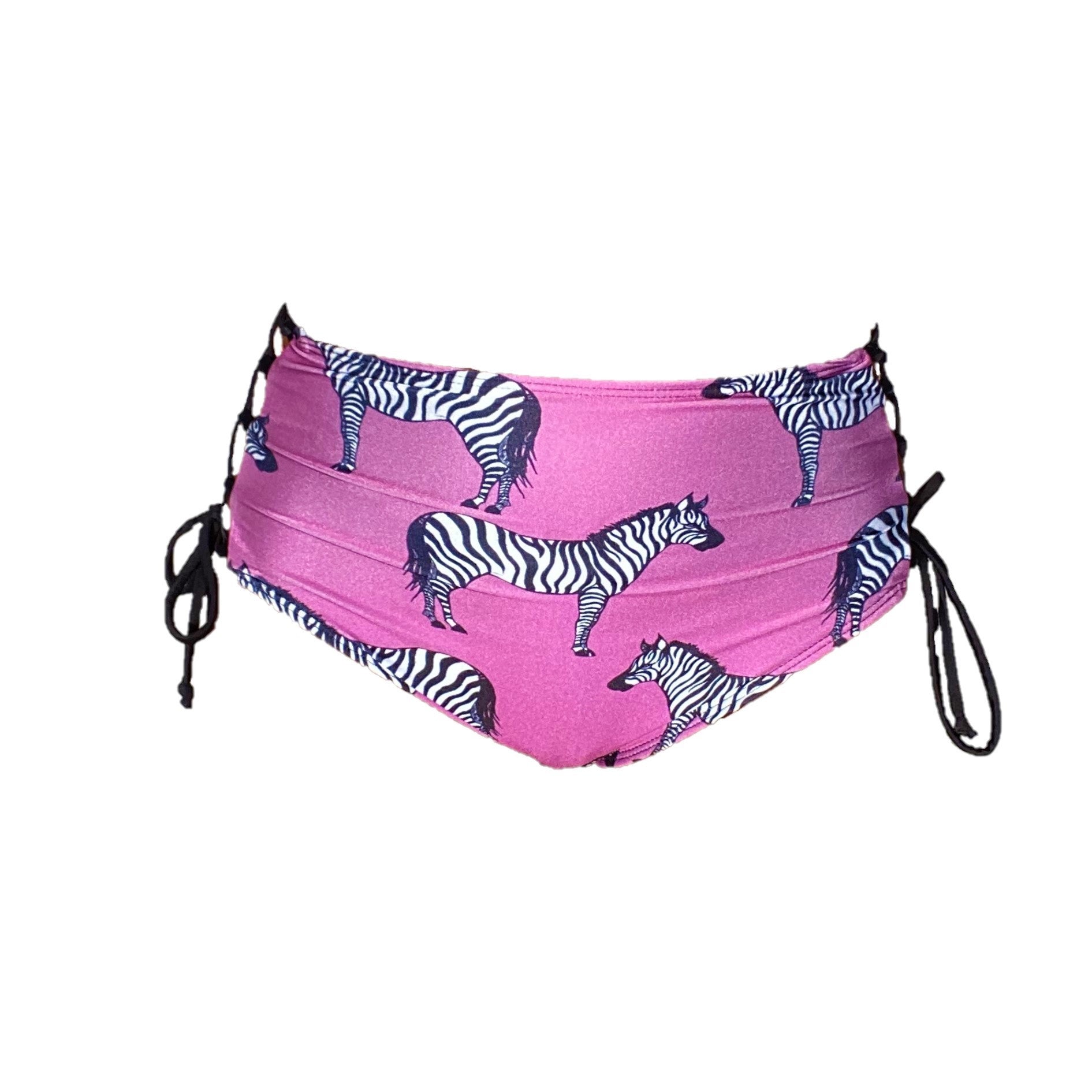 Delva High Waisted Bikini Bottom - Purple Zebra