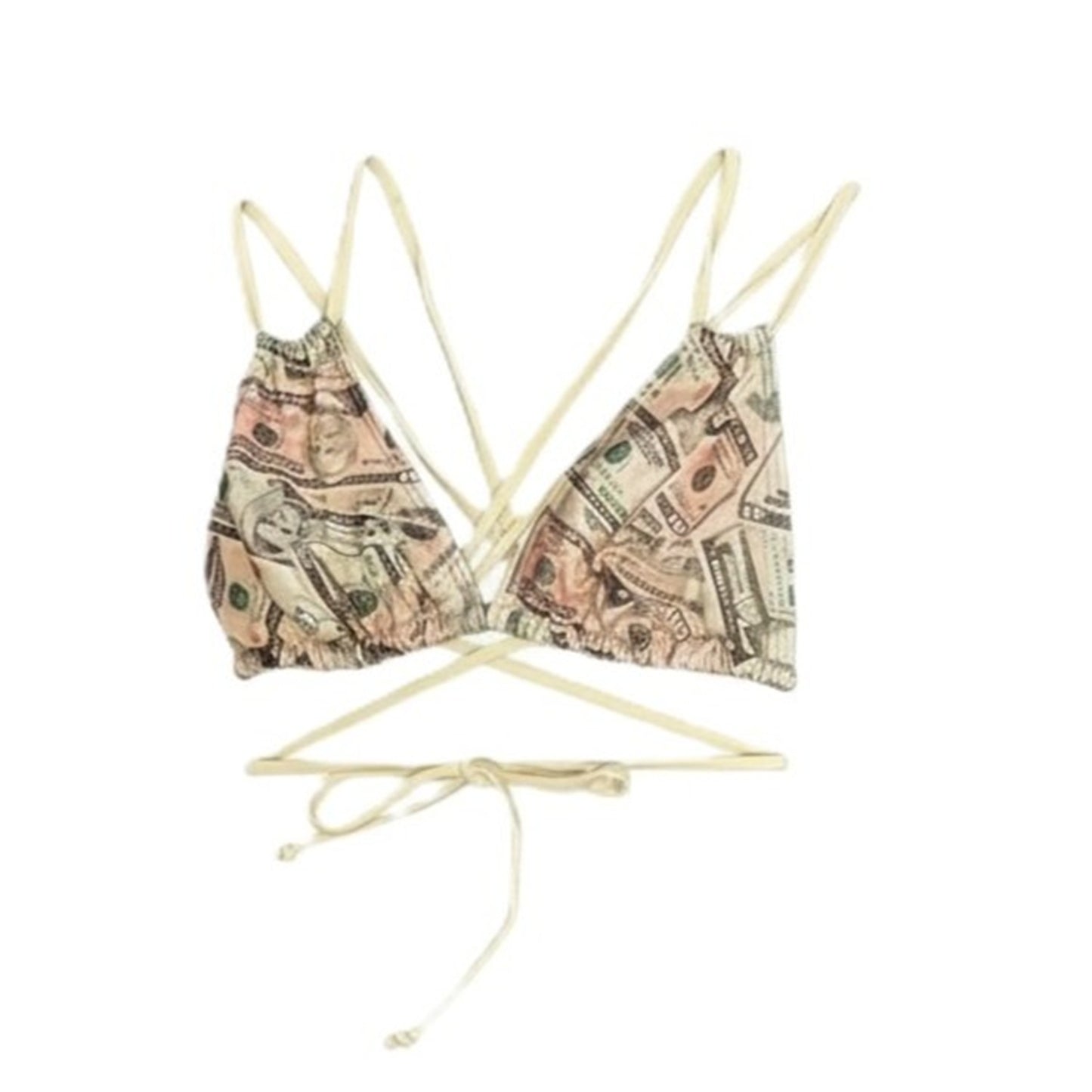 Bruna Convertible Triangle Bikini TOP - Dinero Print