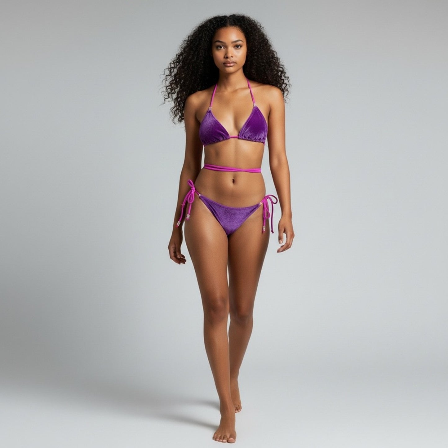 Soninha Convertible Triangle Bikini TOP - Purple Velvet