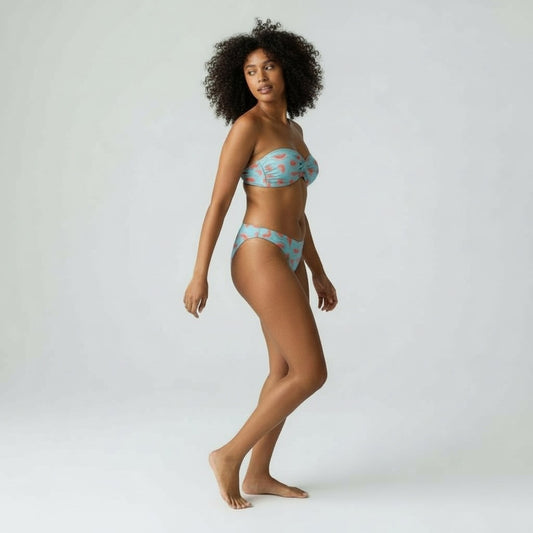 Za Za High Cut Bikini BOTTOM - Shrimp Print