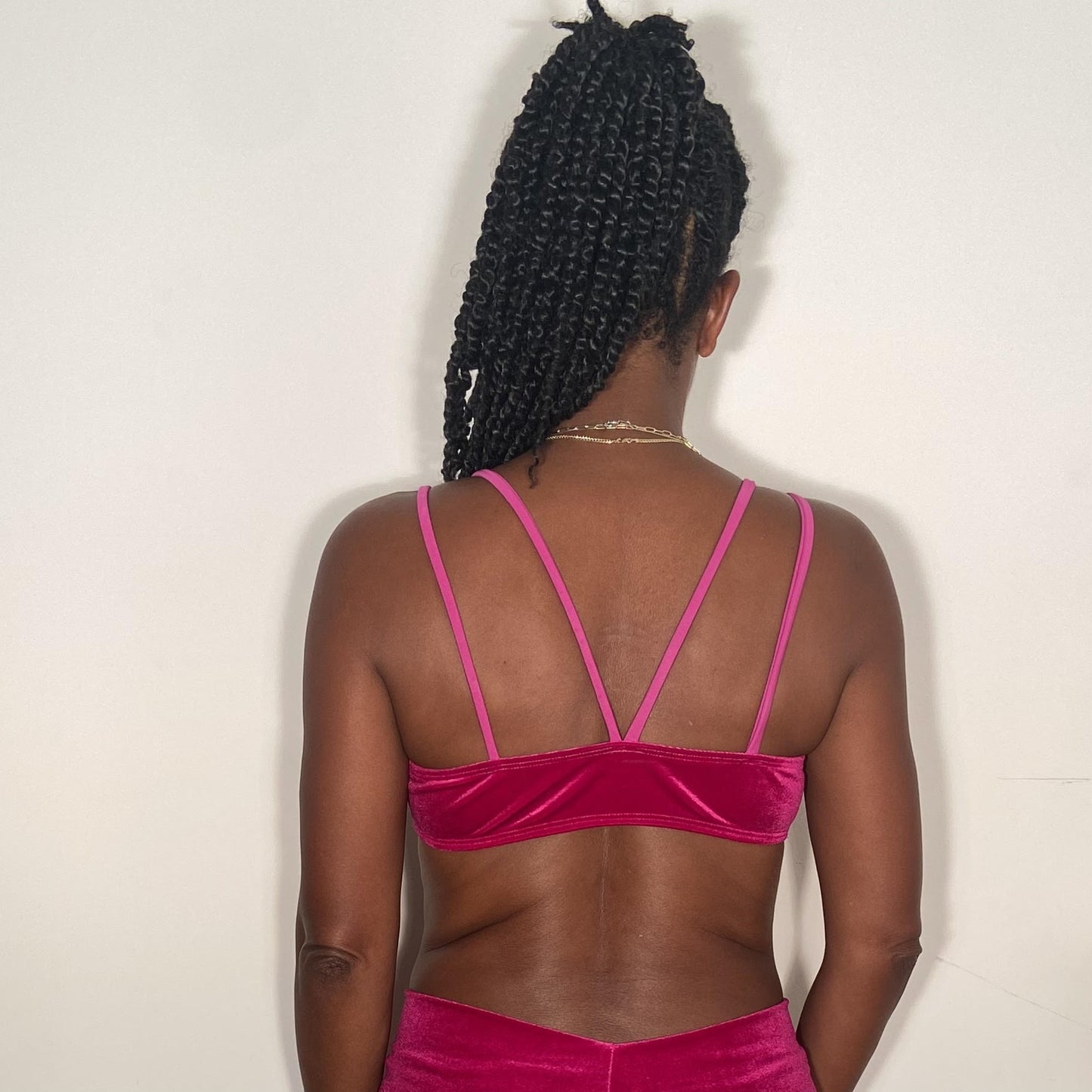 Strappy Bralette Magenta Velvet