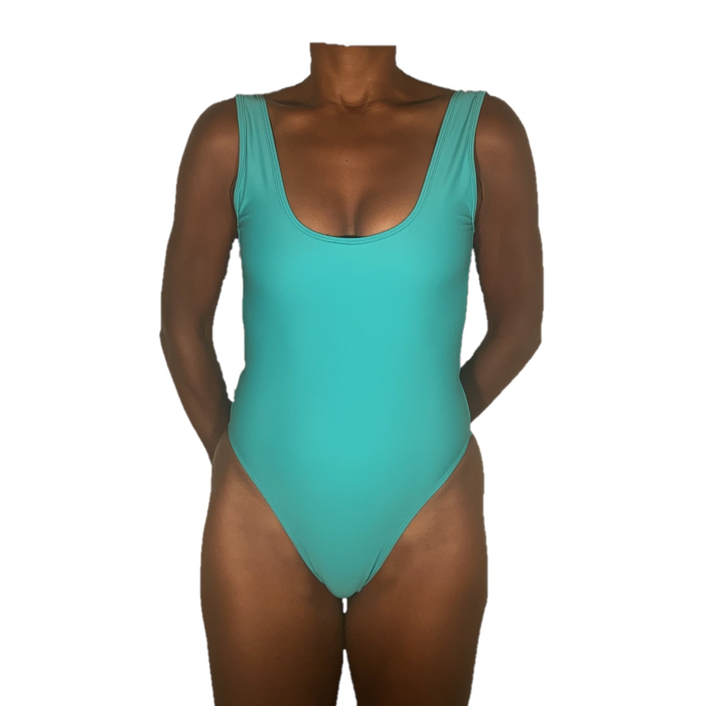 Cabana One Piece with Mesh in Aqua x Hot Pink