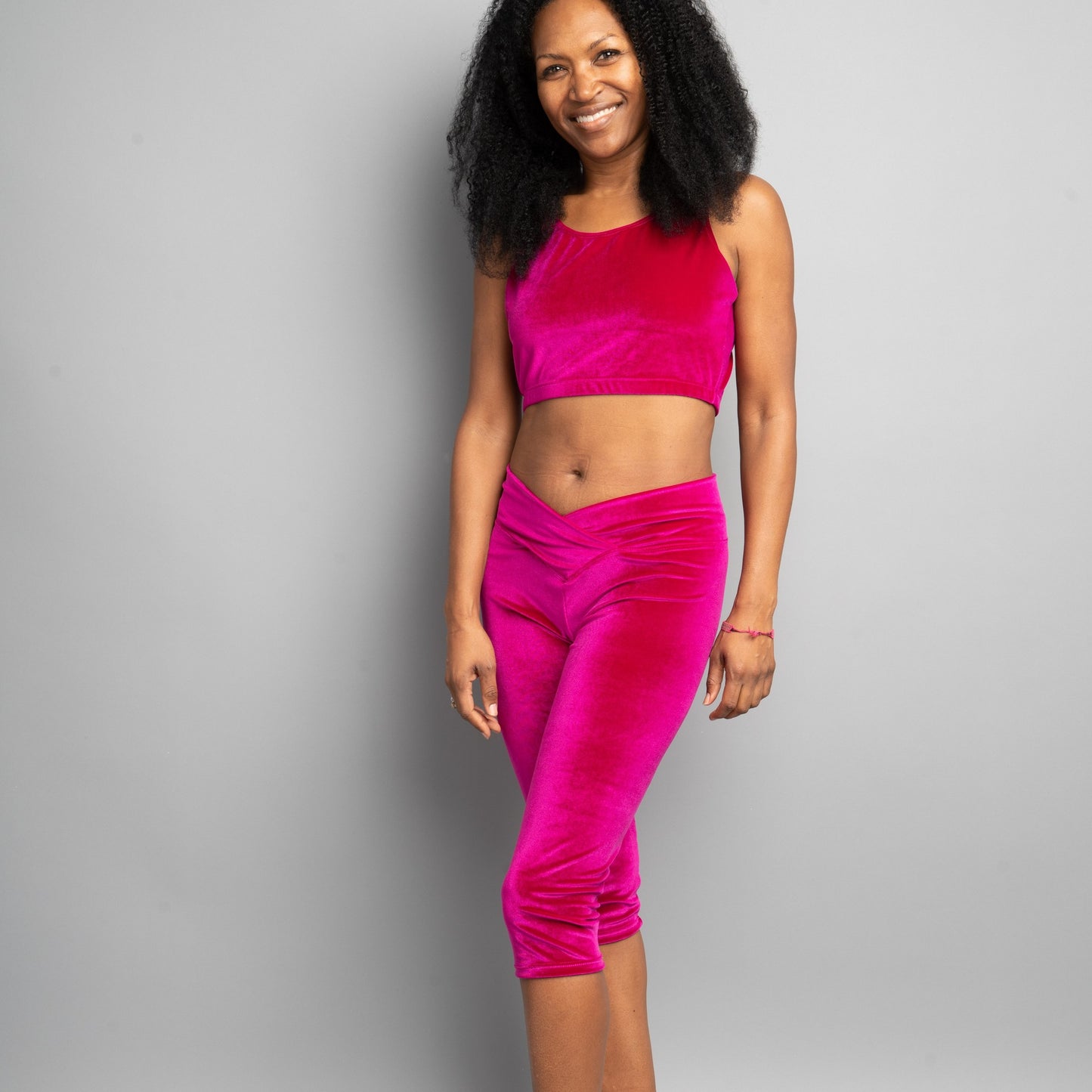 Capri Legging in Magenta Velvet