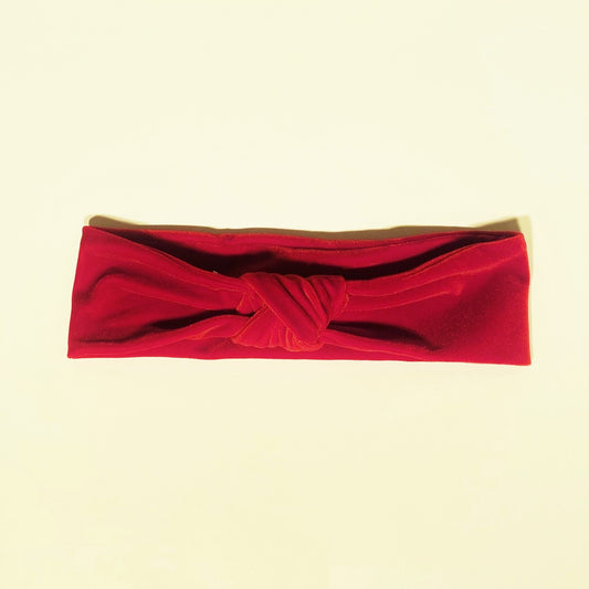 Headband with Knot detail - Deep Red Velvet