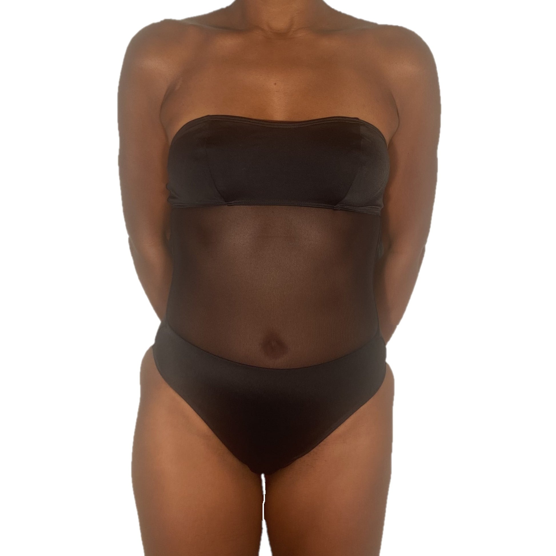 Leme Mesh One Piece Swimsuit in black