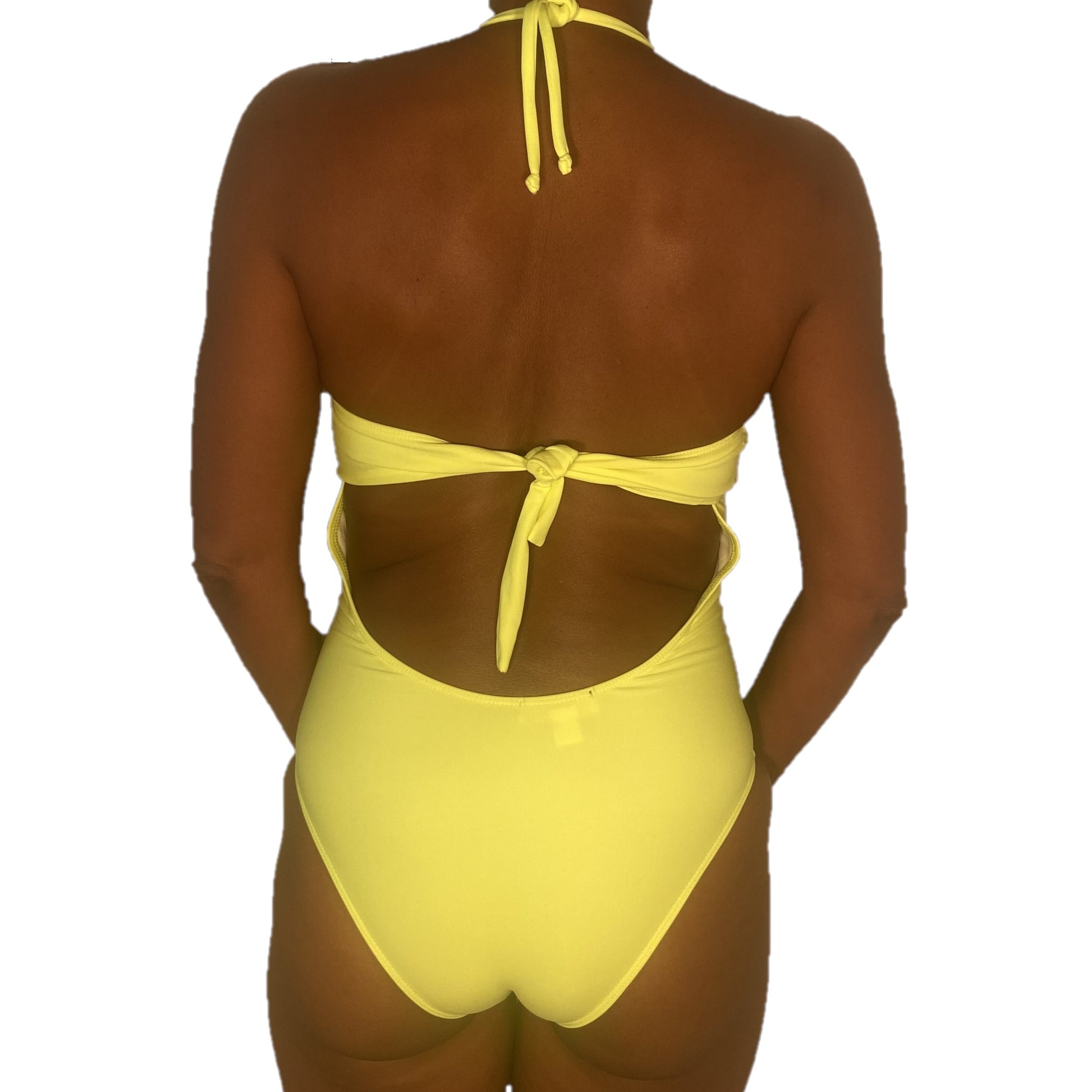 Leme Mesh One Piece Swimsuit in neon yellow