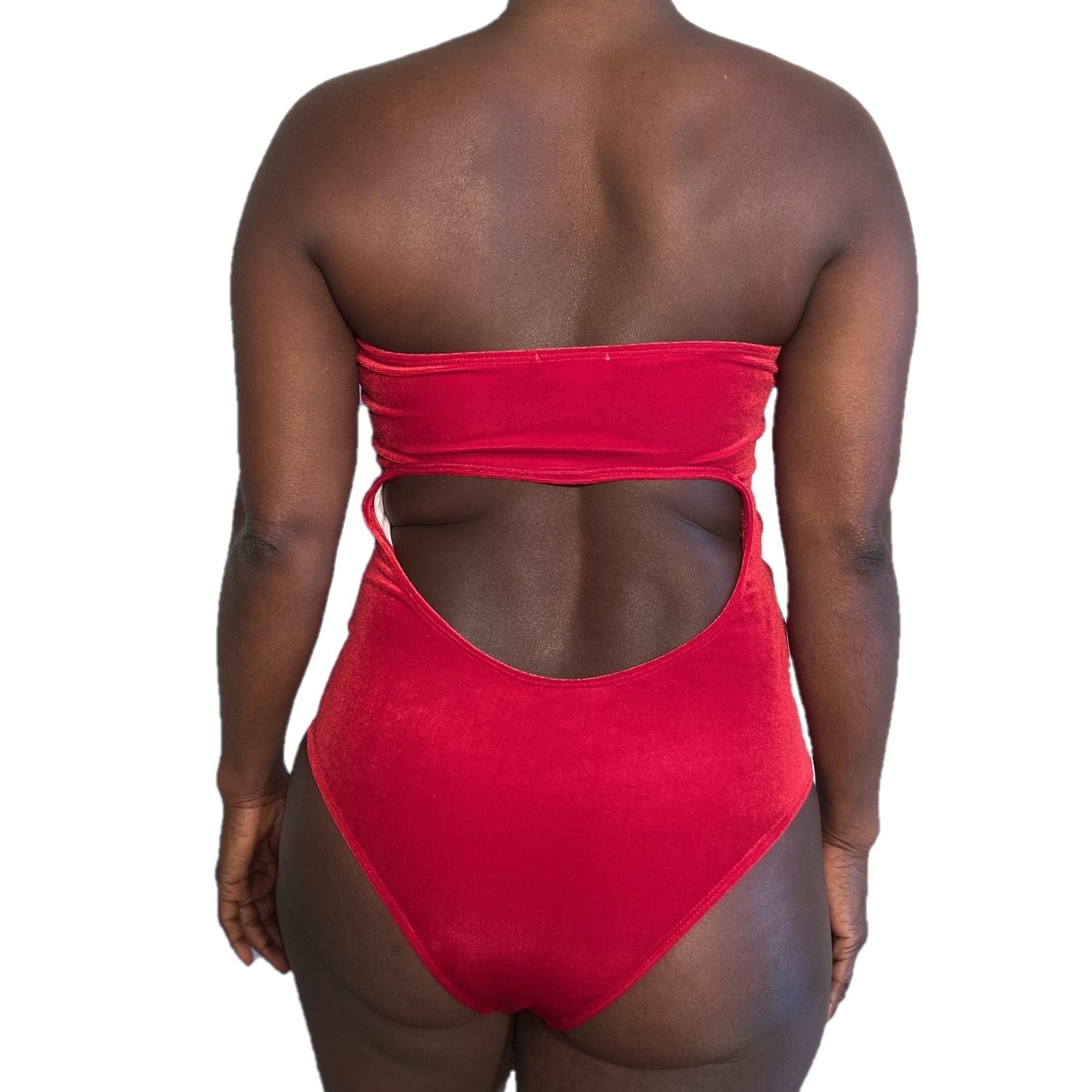 Red hot sale velvet swimwear